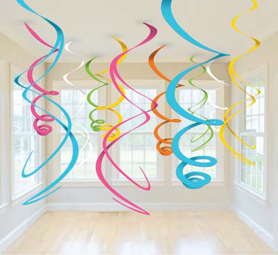 DECORI PENDENTI A SPIRALE - MULTICOLORE